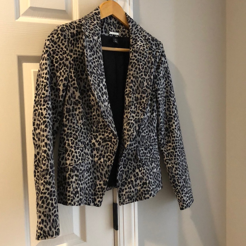 White House Black Market Leopard Blazer